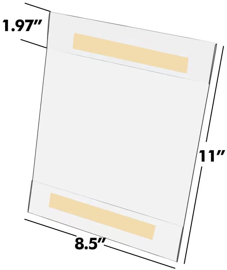 Ludery 8.5 x 11 Wall Mount Acrylic Sign Holders with Tape Adhesive, Clear Frames Paper Holder for Office, Home, Store, Restaurant(8 Pack) - Image 2