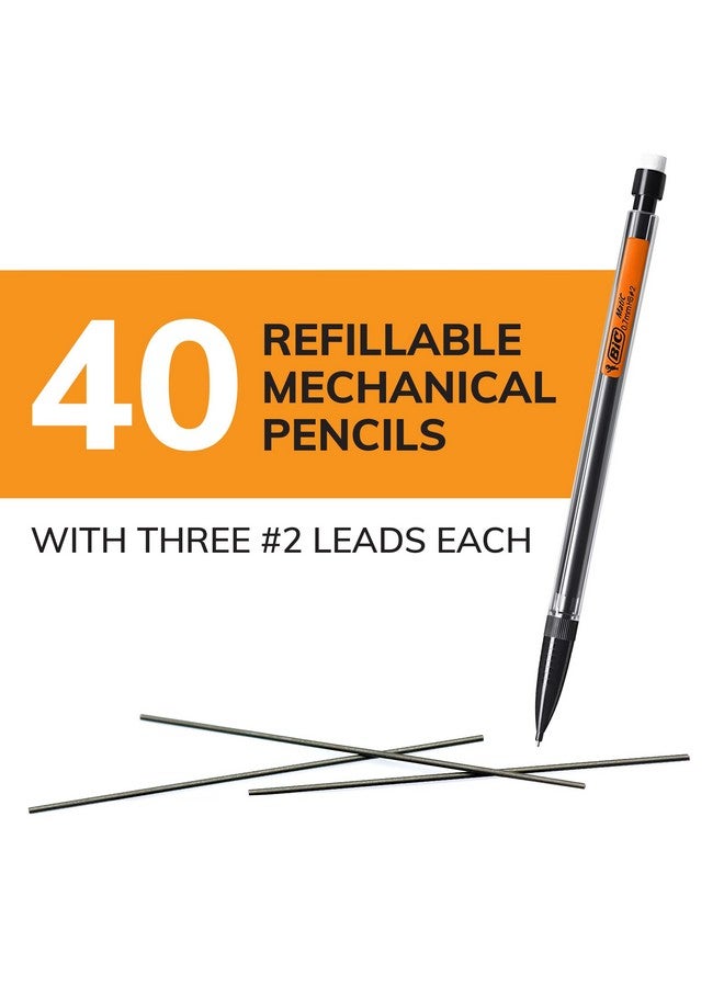 بيك أقلام رصاص ميكانيكية فائقة النعومة مع ممحاة، طرف متوسط (0.7 مم)، مثالية للكتابة اليومية، تُمحى بسهولة، تكتب بسلاسة وداكنة، مجموعة هدايا مكونة من 40 قلمًا - Image 2