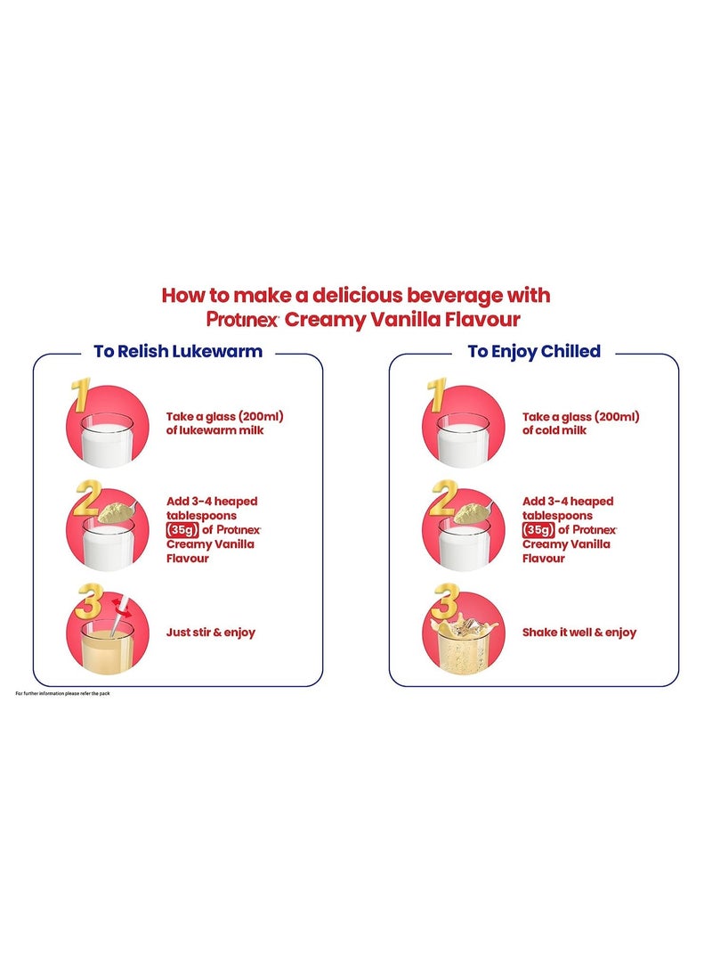 Protinex Health Supplement And Nutritional Protein Mix For Adults-(Creamy Vanilla, 400 Gms, Jar) with 25 Vital Nutrients to Support Strength, Immunity & Active Life - Image 2