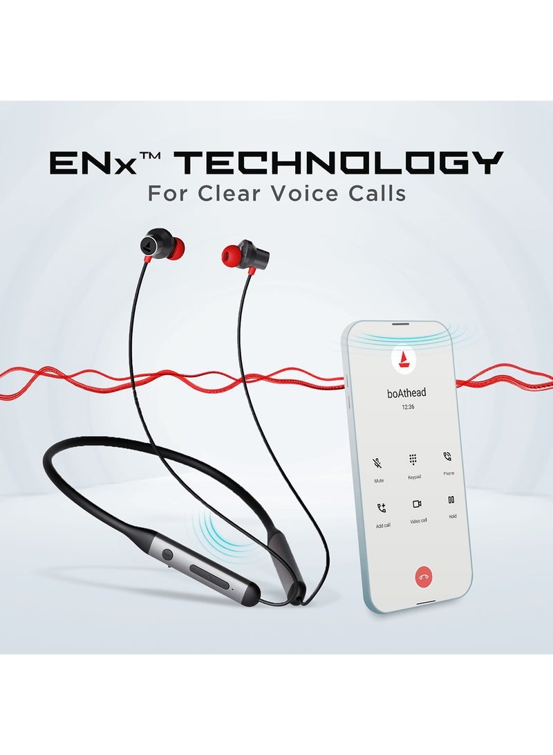 JAJEEK Rockerz 330 ANC Bluetooth Neckband Earphones with Mic, 24 Hours Playback, Crystal Bionic Sound Tuned by Dirac Opteo, 13mm Dynamic Drivers for Immersive Audio, Active Noise Cancellation (ANC), ASAP Charge, ENx for Clear Calling – Gunmetal Black - Image 5