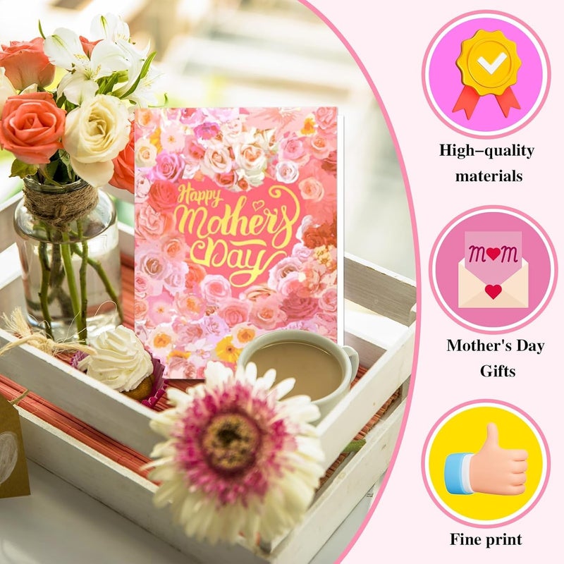 كاست ويف بطاقة تهنئة ثلاثية الأبعاد بمناسبة عيد الأم للأم والجدة - تصميم فريد وجميل، هدايا مثالية لعيد الأم - بطاقات مميزة من الابنة أو الابنة - 5.9 × 7.87 بوصة - Image 4