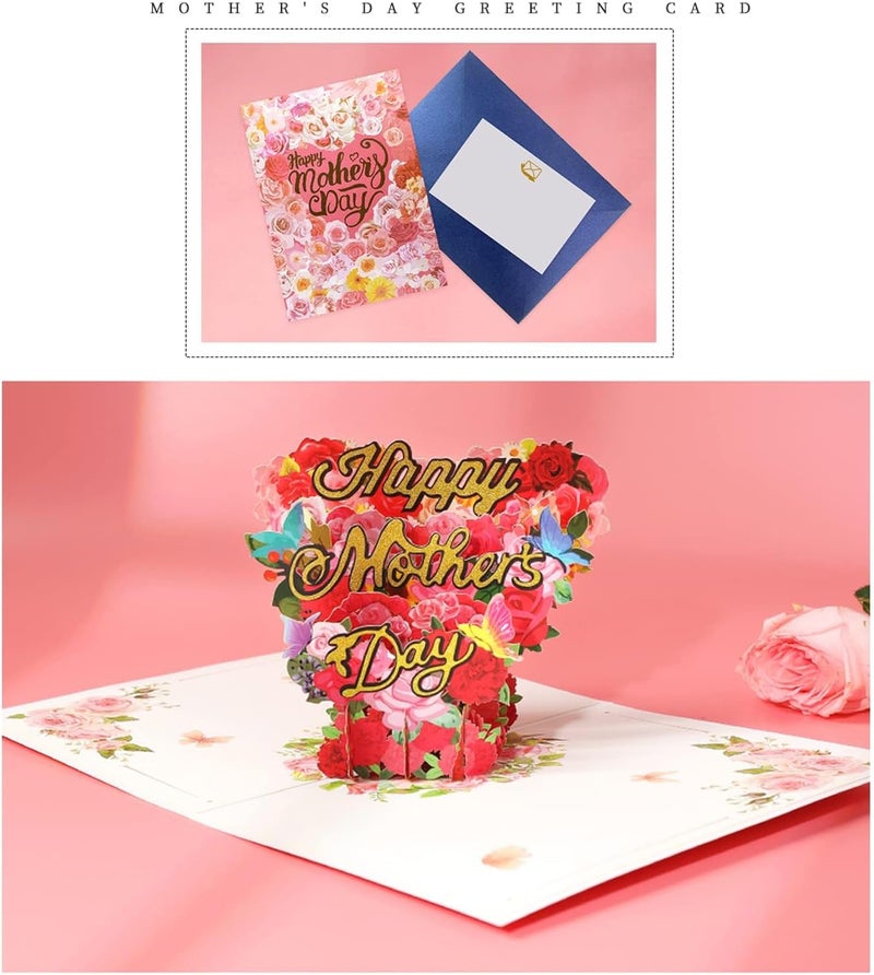 كاست ويف بطاقة تهنئة ثلاثية الأبعاد بمناسبة عيد الأم للأم والجدة - تصميم فريد وجميل، هدايا مثالية لعيد الأم - بطاقات مميزة من الابنة أو الابنة - 5.9 × 7.87 بوصة - Image 3