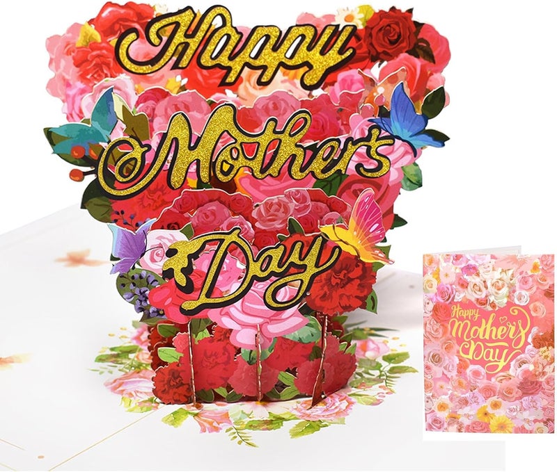 كاست ويف بطاقة تهنئة ثلاثية الأبعاد بمناسبة عيد الأم للأم والجدة - تصميم فريد وجميل، هدايا مثالية لعيد الأم - بطاقات مميزة من الابنة أو الابنة - 5.9 × 7.87 بوصة - Image 1