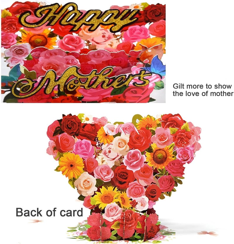 كاست ويف بطاقة تهنئة ثلاثية الأبعاد بمناسبة عيد الأم للأم والجدة - تصميم فريد وجميل، هدايا مثالية لعيد الأم - بطاقات مميزة من الابنة أو الابنة - 5.9 × 7.87 بوصة - Image 2