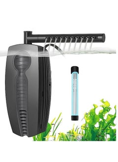PYPABL 600L/H Aquarium U-V Filter，8W Adjustable Fish Tank Filter Pump，U-V Submersible Internal Filter for 35-190L Tank, with Biochemical Cotton, Activated...