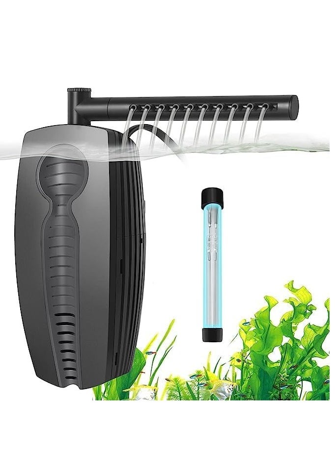 erorex - PYPABL 600L/H Aquarium U-V Filter，8W Adjustable Fish Tank Filter Pump，U-V Submersible Internal Filter for 35-190L Tank, with Biochemical Cotton, Activated... - Image 1
