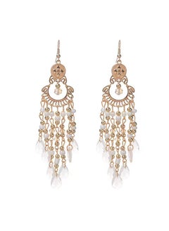 Bohemian Tassel Earrings Ethnic Long Fringe White tassel earrings (EH1218-3)