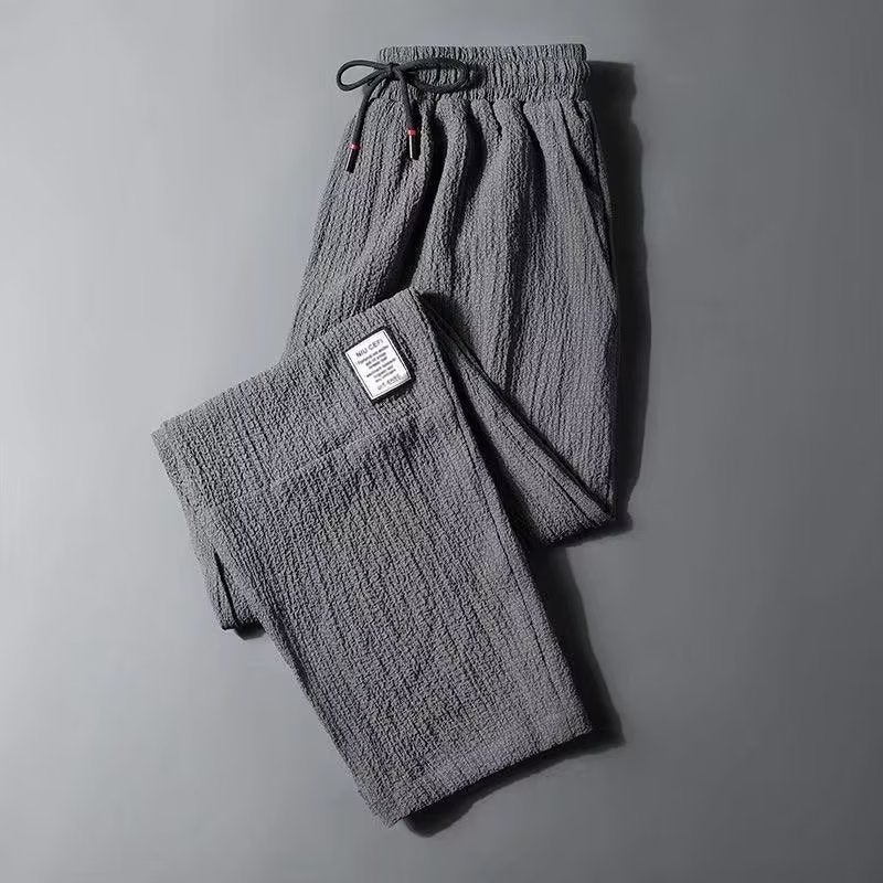 2023 Trendy Loose Casual Mens Pants Summer Thin Black - Image 3