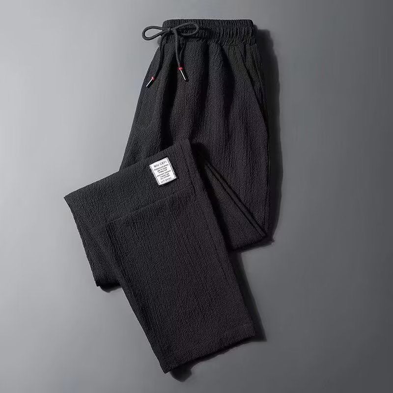 2023 Trendy Loose Casual Mens Pants Summer Thin Black - Image 4