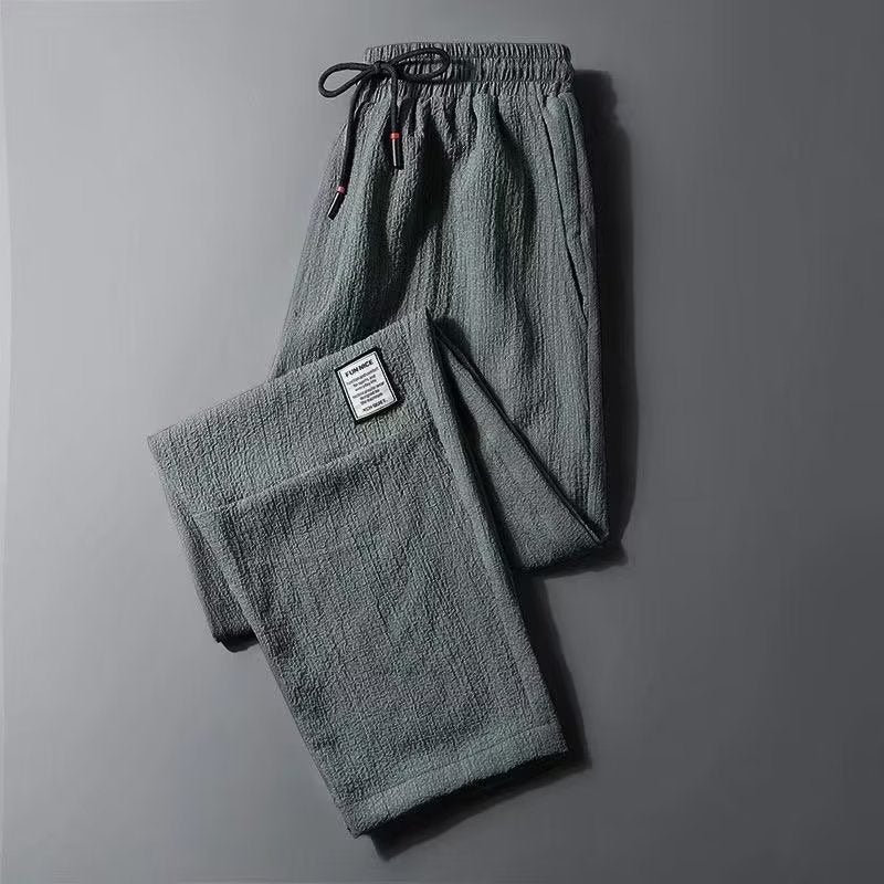 2023 Trendy Loose Casual Mens Pants Summer Thin Black - Image 5