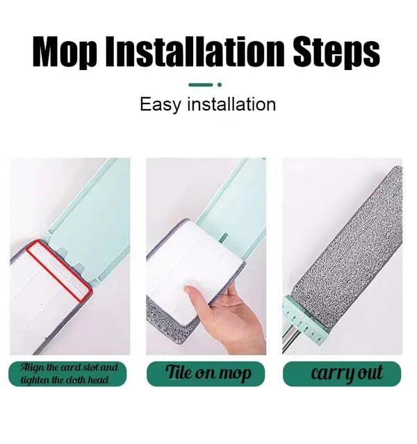 MASAYUKI Masyuki Flat Mop for Floor Cleaning Magic Slider Squeeze Mop Microfiber Hands Free Squeeze Mob 360 Bucket Less Pocha Wet and Dry Use Microfiber Refill mof - Image 4