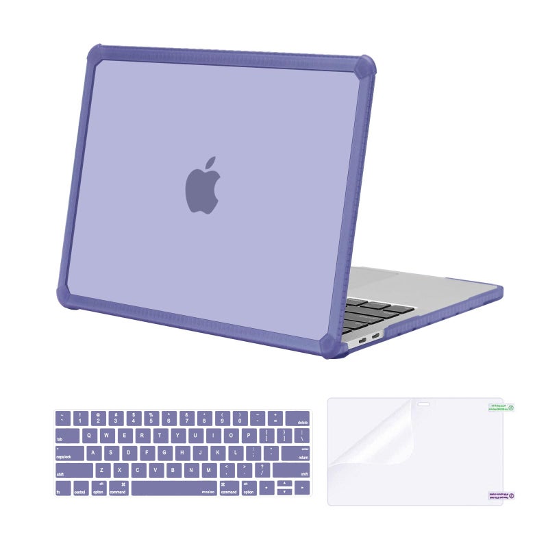 MOSISO CrackResistant Cover Compatible with MacBook Pro 13 inch Case M2 20262016 A2338 M1 A2251 A2289 A2159 A1989 A1708 A1706Heavy Duty Shell with TPU BumperKeyboard CoverScreenFilmLavender Gray - Image 2