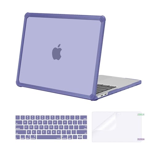 MOSISO CrackResistant Cover Compatible with MacBook Pro 13 inch Case M2 20262016 A2338 M1 A2251 A2289 A2159 A1989 A1708 A1706Heavy Duty Shell with TPU BumperKeyboard CoverScreenFilmLavender Gray - Image 1