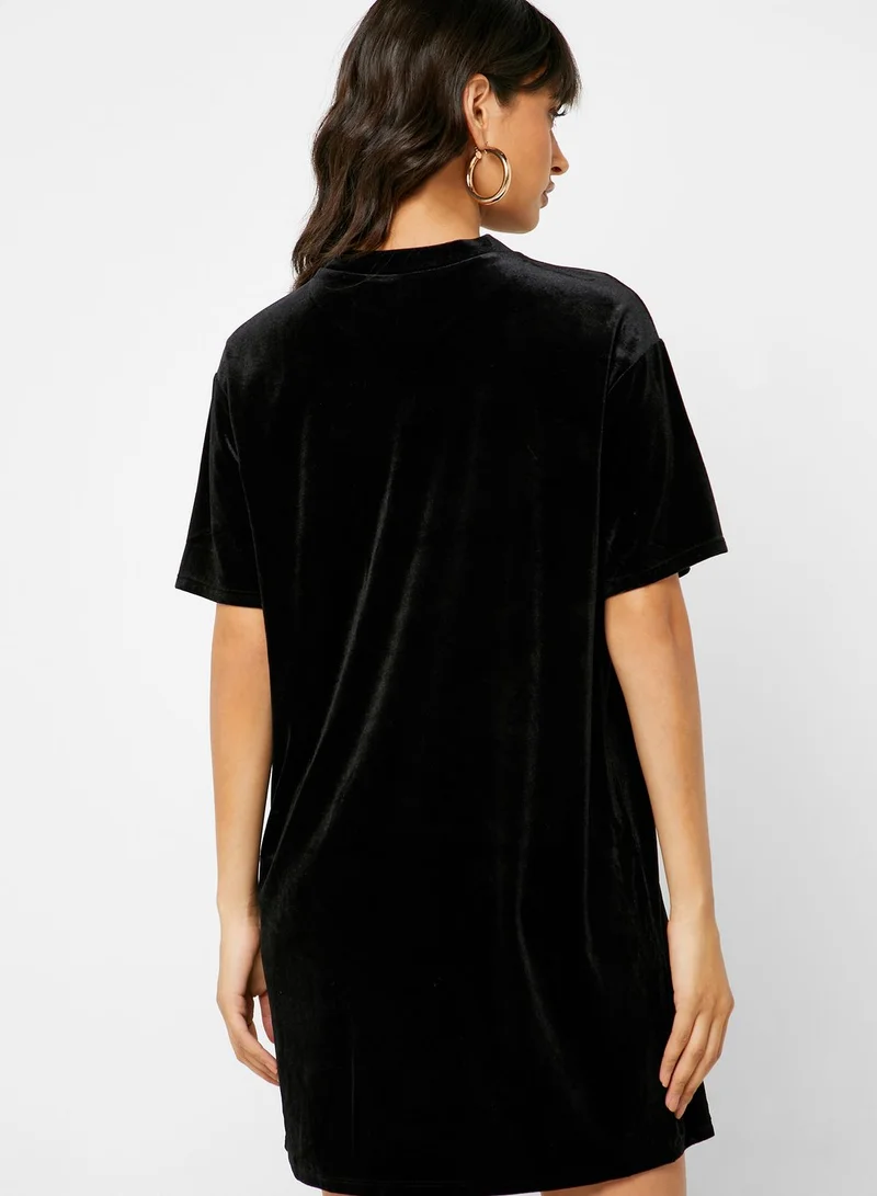 FOREVER 21 Velour T-Shirt Dress