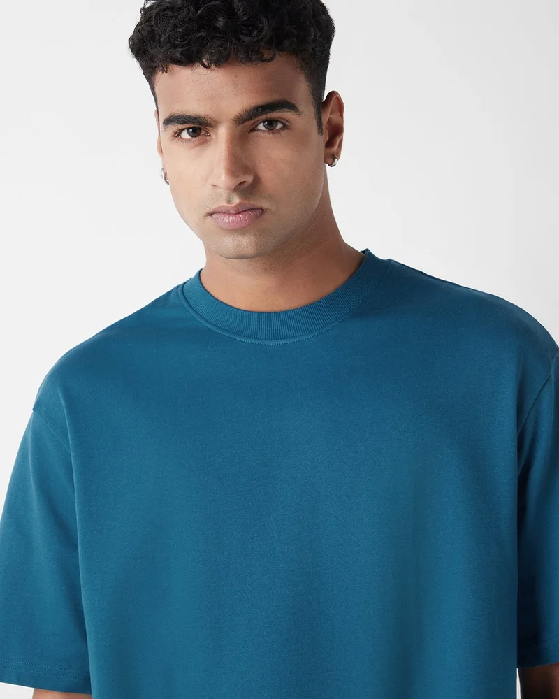 bewakoof  Men's Morrocan Blue Oversized T-shirt for Men | Best Price UAE