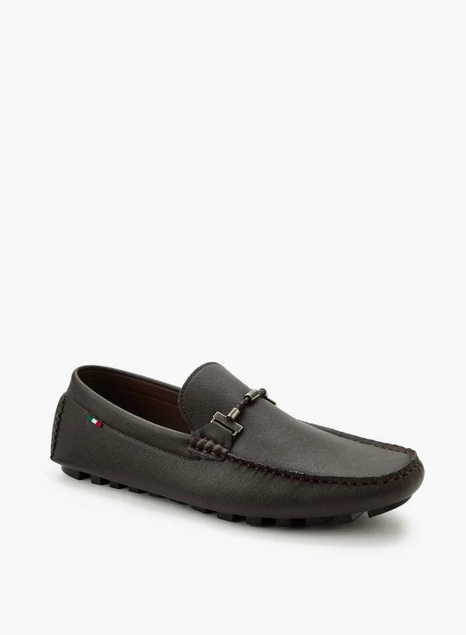 Renzo Ruganni Men Textured Slip-On Loafers