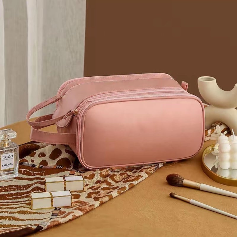 NUNA Large Capacity Double Zipper Cosmetic Toiletry Bag - Image 1