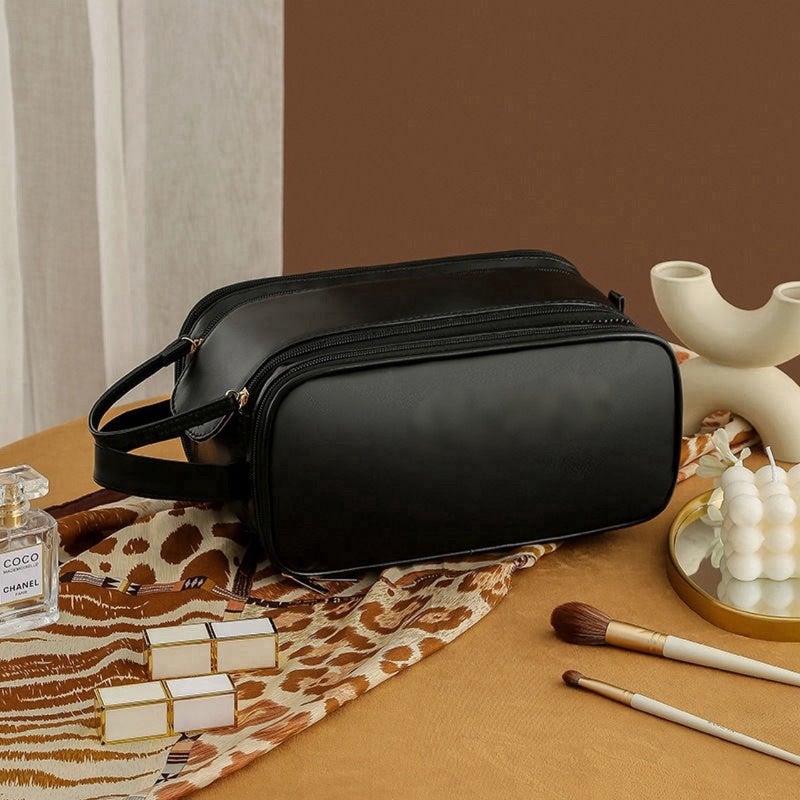 NUNA Large Capacity Double Zipper Cosmetic Toiletry Bag - Image 3