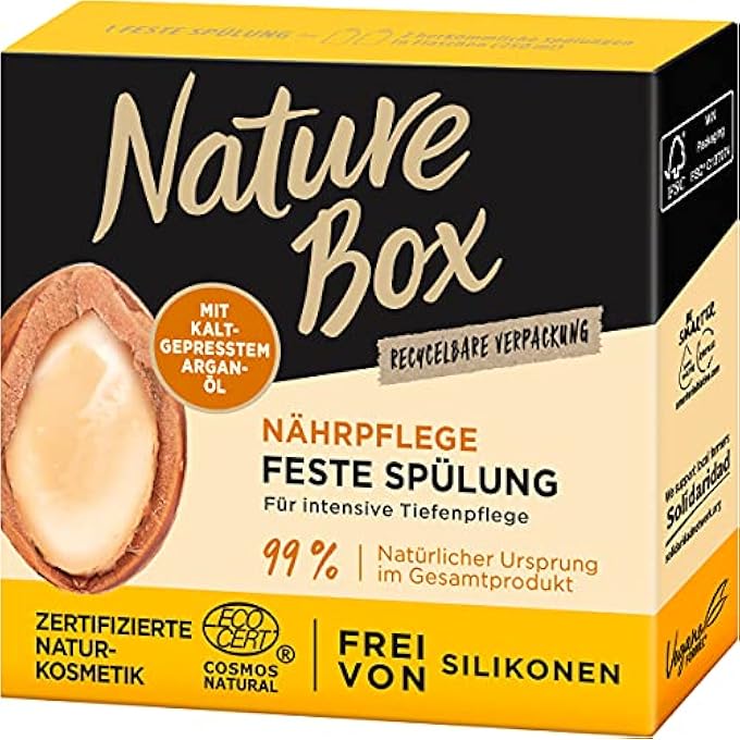 nature box CONDITIONER NOURISHING CARE (80G), FIRM CONDITIONER WITH ARGAN OIL PROVIDES INTENSIVE DEEP CARE, RECYCLABLE PACKAGING - Image 1