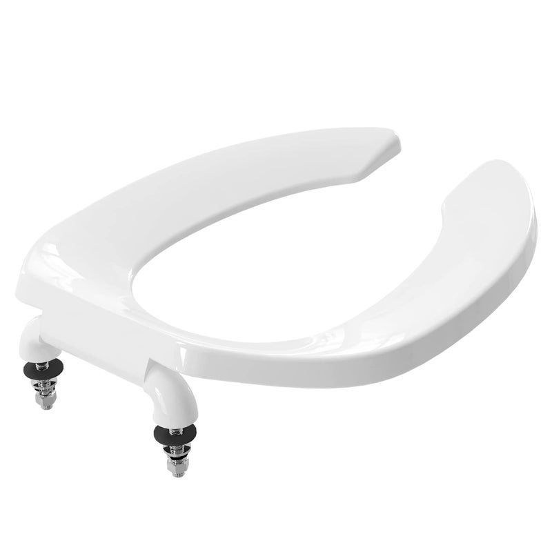 CcBello Commercial Heavy Duty Open Front Toilet Seat Without Cover, Thickened Material, Never Loosen, ELONGATED, White (18.5â€), 1-Pack - Image 1