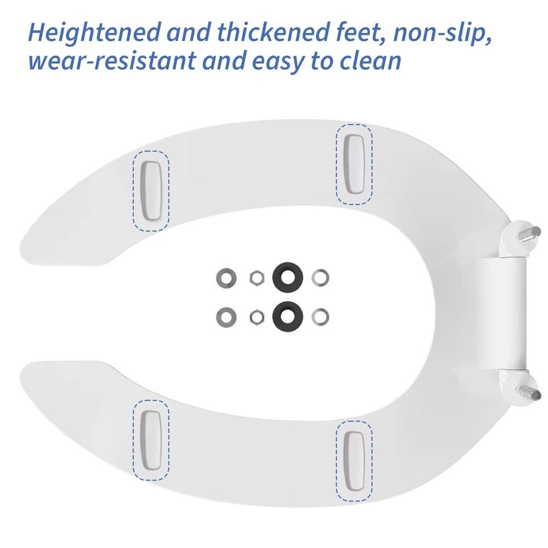 CcBello Commercial Heavy Duty Open Front Toilet Seat Without Cover, Thickened Material, Never Loosen, ELONGATED, White (18.5â€), 1-Pack - Image 3