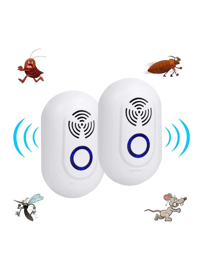 SYOSI 2 Pcs Ultrasonic Pest Repeller Electronic Mouse Repellent Indoor Electronic Repellent Plug in Pest Control for Mice Cockroaches Ants Fly Mosquitoes Rodent Harmless to Pets and Human  - Image 1