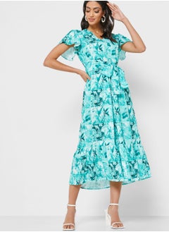 Raishma Printed Ruffle Sleeve Dress  - Image 4