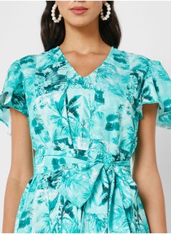 Raishma Printed Ruffle Sleeve Dress  - Image 3