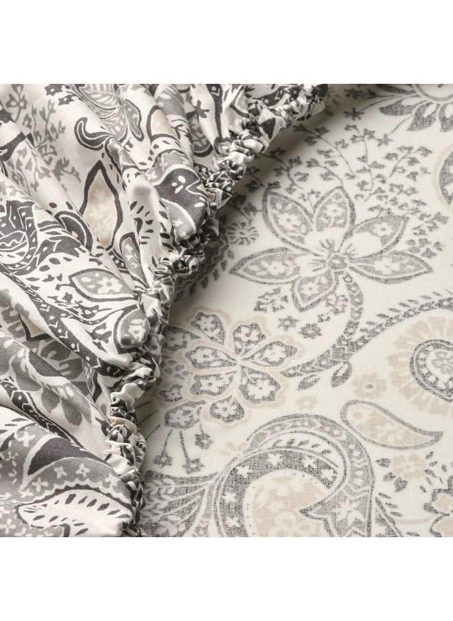 Generic Fitted sheet, grey/white, 80x200 cm  - Image 2