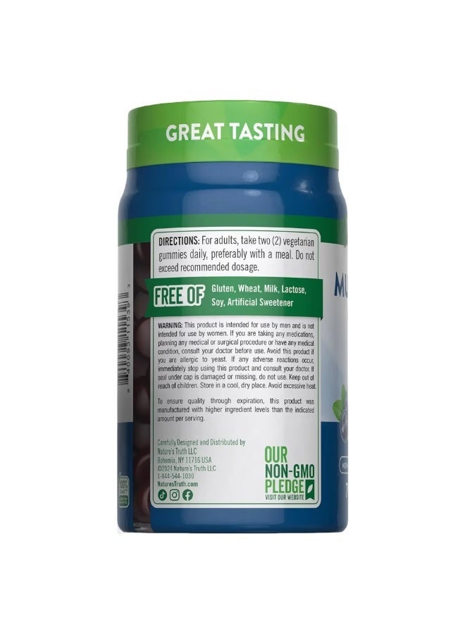 Nature's Truth Men's Multivitamin + B-12, D3, Zinc, Natural Blueberry, 70 Vegetarian Gummies - Image 4