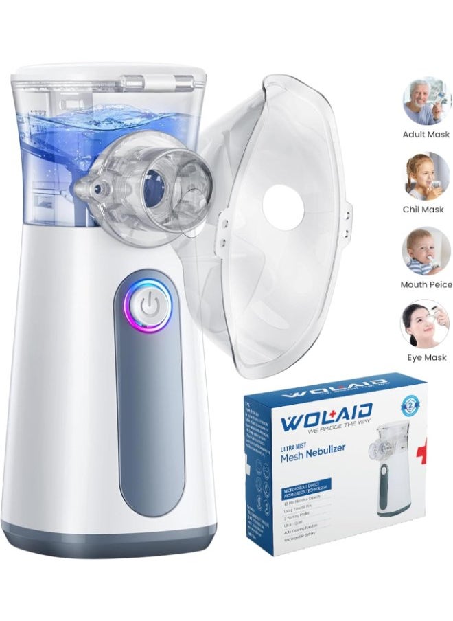 WOLAID Wolaid Ultra Mist Mesh Nebulizer for Kids and Adults - Portable, with Storage Bag  - Image 1