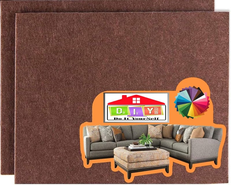 DIY Crafts Furniture Pads Sqaure Cuttable Furniture Felt Self Adhesive Felt Chair Pads, Anti Scratch Floor Protector for Furniture Legs Slider Hardwood (4 Pieces Brown, 8"X6"inch Sqaure) - Image 1