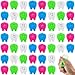 Silipull 50 Pcs Mini Tooth Toys Fidget Stress Relief Puffer Squeezy Dental Dentist Toys Birthday Party Gifts School Office Prizes 2 Inch Multicolored - Image 2