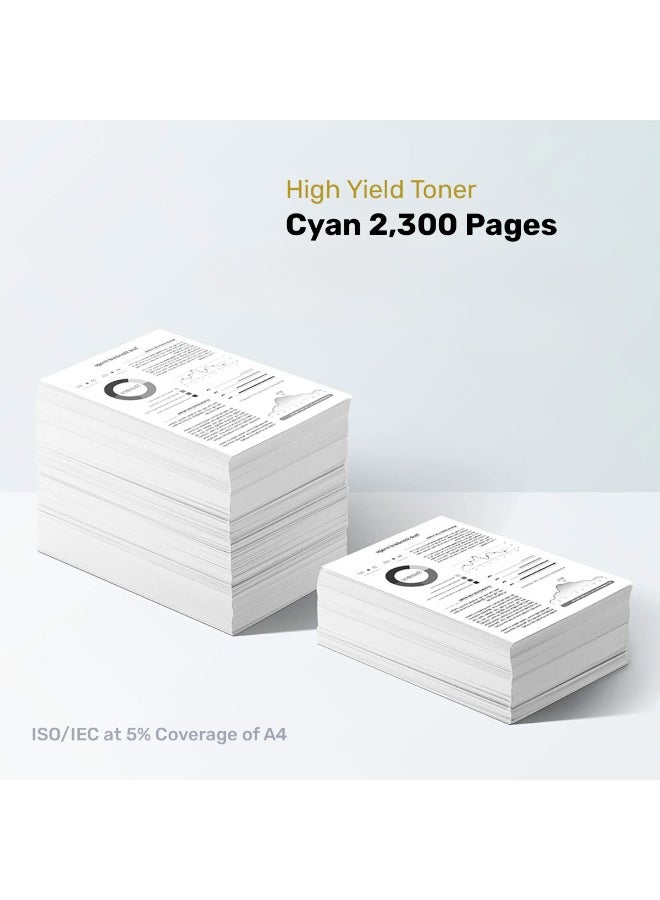 طباعة الذهب Gold Print Premium Toner Cartridge Universal Toner CF411A  CRG046 Cyan, Compatible for HP Color LaserJet Pro M452dw, 452dn, 452nw, HP Color LaserJet Pro MFPM477fnw, M477fdn, M477fdw, MFP M377dw, Canon Color imageCLASS LBP654Cdw, MF735Cdw, MF731Cdw, MF733Cdw, Canon Color I-SENSYS LBP654Cx, 653Cdw, MF732Cdw, 734Cdw, 735Cx, Canon Satera MF731Cdw, LBP654C, LBP652C, LBP651C, MF735Cdw, MF733Cdw, HP Color For Use With: HP LaserJet Enterprise and Canon printer (Japan Powder) - Image 4