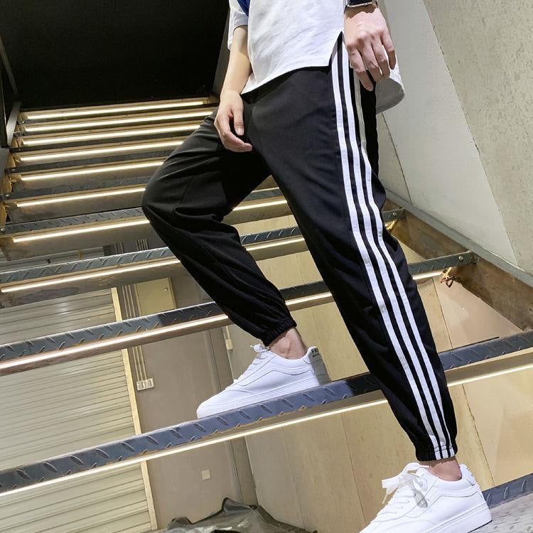 Autumn black work pants mens loose thin kitchen waiter work elastic waist canteen chef plus size pants One shot  - Image 3