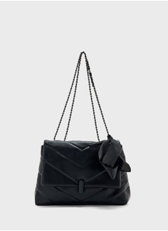 Quilted Crossbody Bag With Bow Detail
