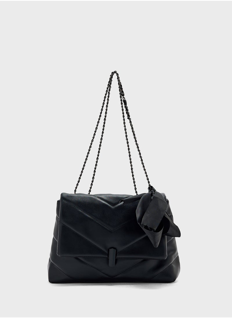ELLA - Quilted Crossbody Bag With Bow Detail - Image 1