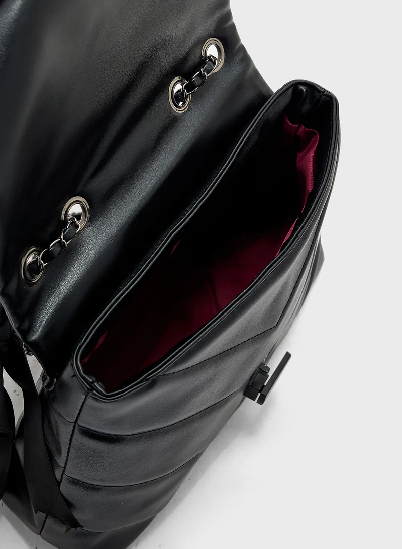 ELLA Quilted Crossbody Bag With Bow Detail