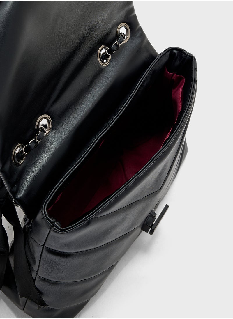 ELLA - Quilted Crossbody Bag With Bow Detail - Image 1