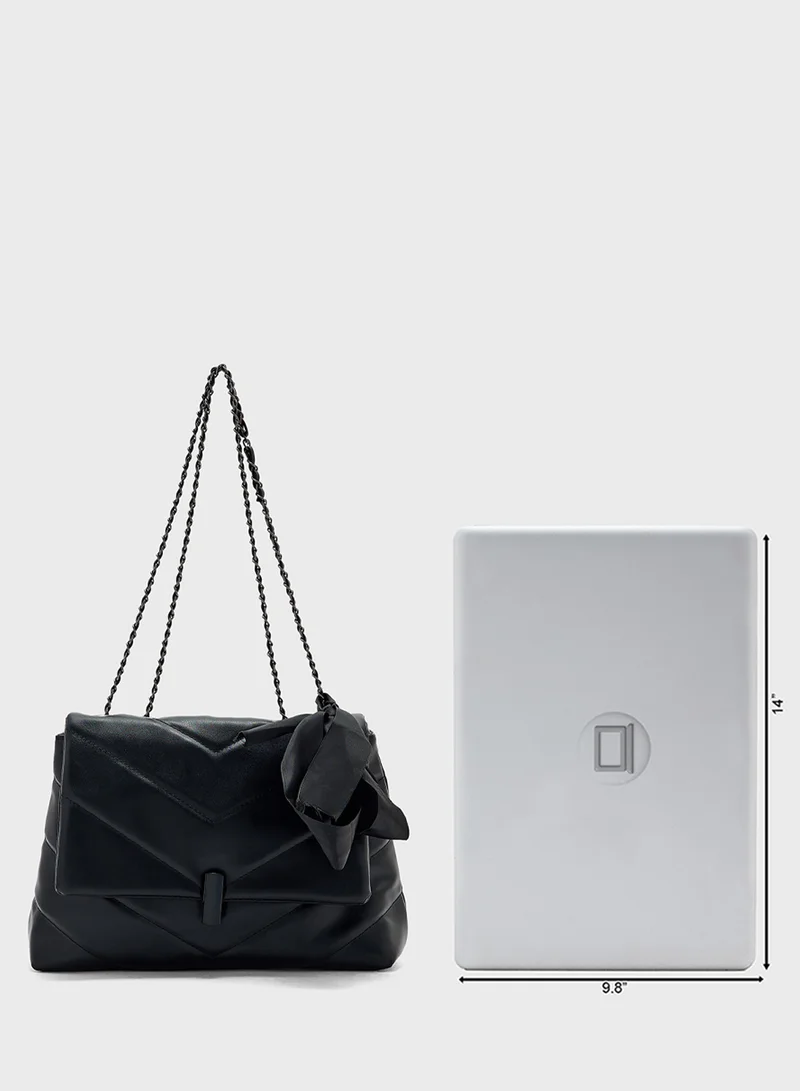 ELLA Quilted Crossbody Bag With Bow Detail