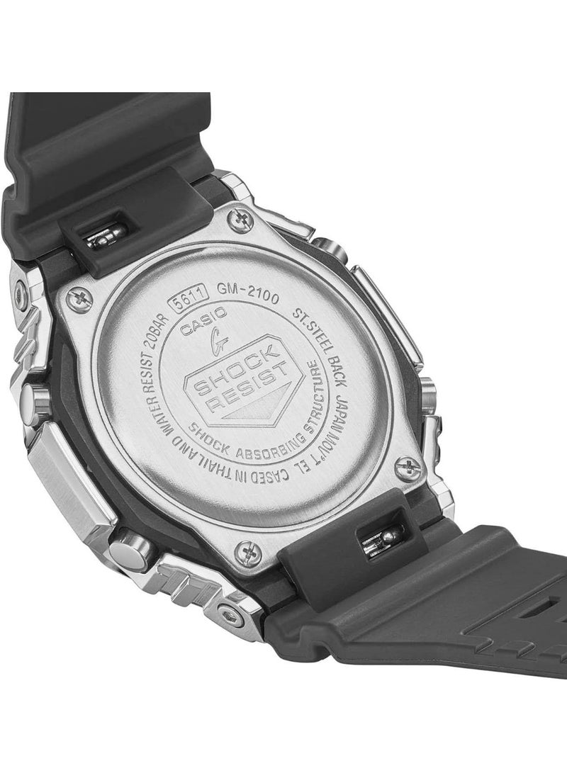 كاسيو ساعة كاسيو جي-شوك، مثمنة الشكل، مغطاة بالمعادن، بسوار من الراتنج الأسود، GM2100-1A، سوداء، مقاس واحد، رياضية - Image 5