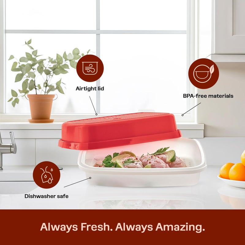 Tupperware Season-Serve Marinating Container - Dishwasher Safe & BPA Free Container (2.9 L/12.5 Cups) - Image 4