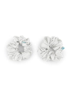 BRIGHTLY LABS Luxurious Silk Hair Scrunchies - 100% Mulberry Silk, these hair ties ensure elastic ponytail hold while preventing frizz and breakage. Each set includes 2 scrunchies for effortless hair care.  - Image 1
