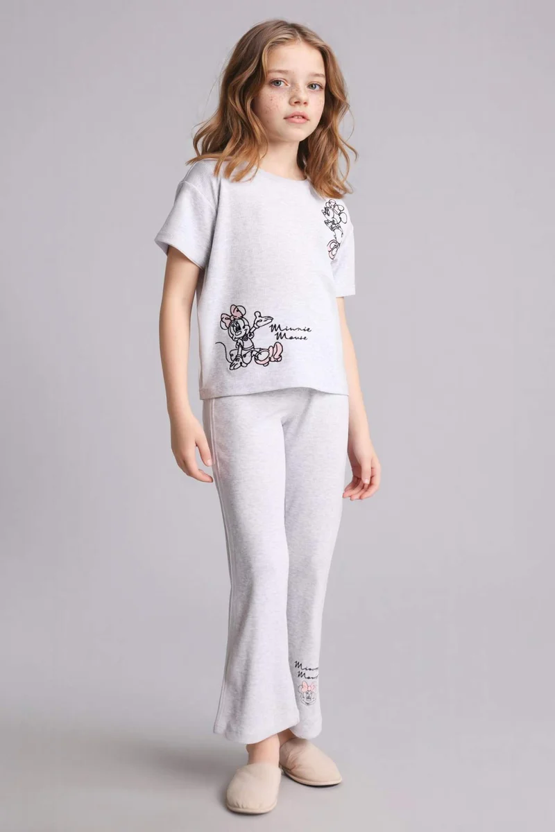 DeFacto 2 piece Regular Fit Mickey &amp; Minnie Licensed Knitted Pyjamas