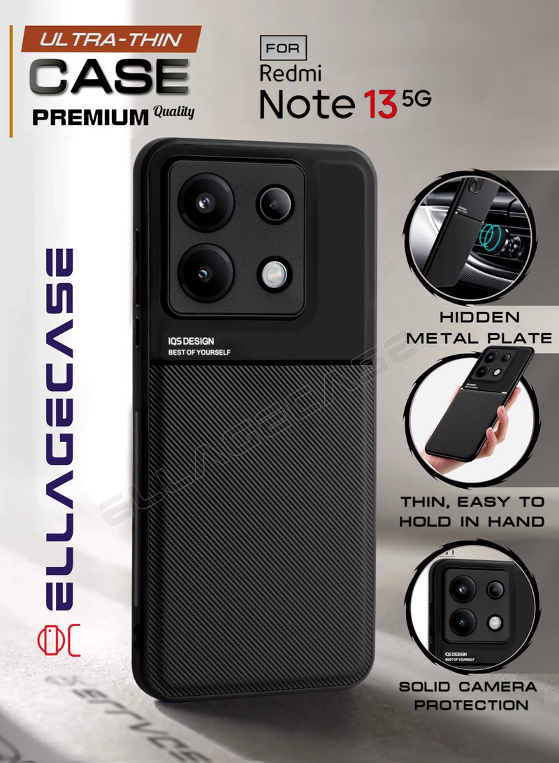 ELLAGECASE Premium Ultra-Thin Case for Xiaomi Redmi Note 13 5G, Hidden Metal Plate, Slim Design, Easy to Hold, and Enhanced Camera Protection - Image 1