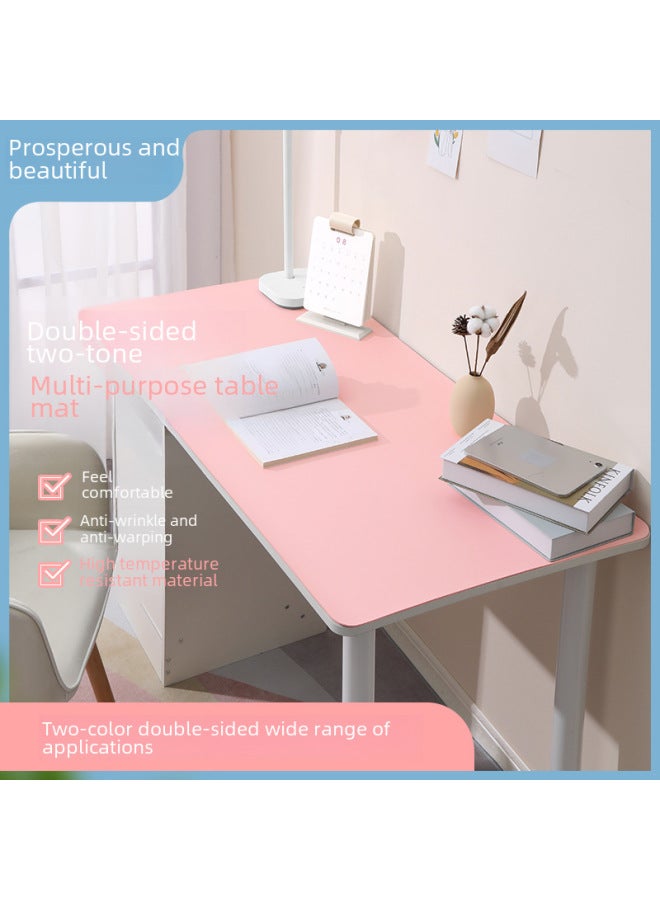 Oversized Solid Color Double-sided Leather Mouse Pad Custom Computer Office Desk Pad Advertising Leather Calendar Mouse Pad Desk Pad-Color:80*40cm-Pattern:Single Side-sky Blue 136#  - Image 2