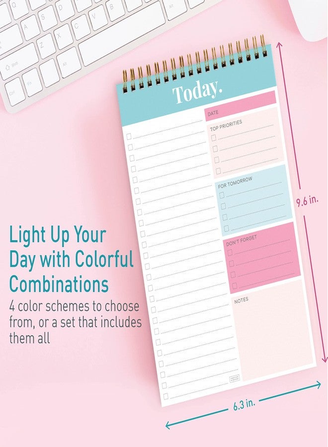 Sweetzer & Orange S&O Daily Planner Notepad for Productivity - 52 Page Routine To Do List - Undated Writing pad and Organizer - Every day To Do List Scheduler- Coiled Task Organizer - Regular calendar Planner - TEAL - Image 5