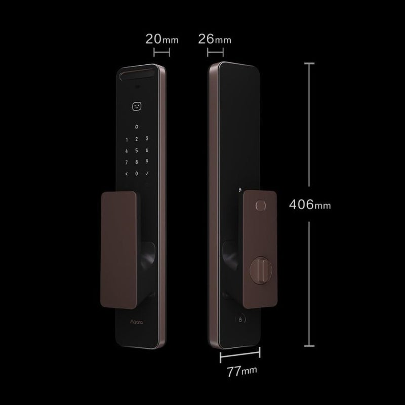 قفل الباب الذكي D200i، التعرف على الوجه الآمن ثلاثي الأبعاد، NFC، رموز PIN، دعم مفتاح Apple Home - الإصدار العالمي - Image 3