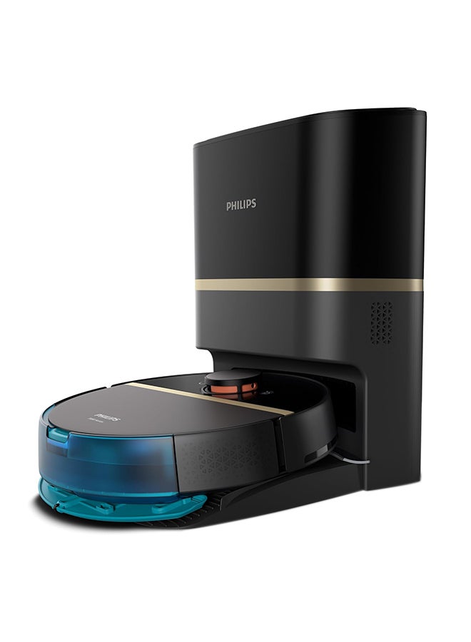 Philips HomeRun 7000 Series Robot Vacuum & Mop with Auto-Empty Station, 5000Pa Ultra-Strong Suction, Smart Obstacle Detection, App Control, Self-Charging Robotic Cleaner With 2 Year Warranty 700 W XU7100/01 Deep Black/Gold - Image 1