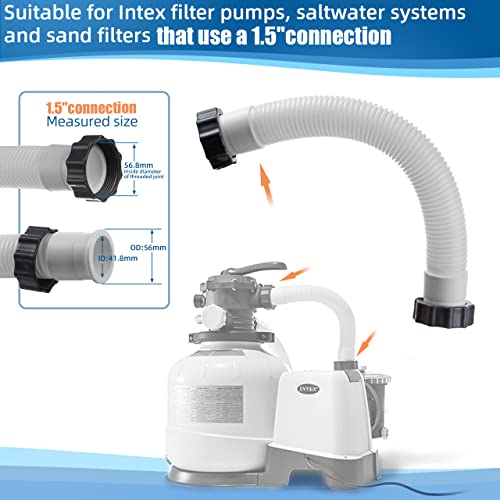 ALOCS 14 Inch Pool Sand Filter Pump Hose Replacement for Intex Sand Filter Pumps & Saltwater Systems, 11388 Above Ground Pool Interconnecting Hose - Image 2